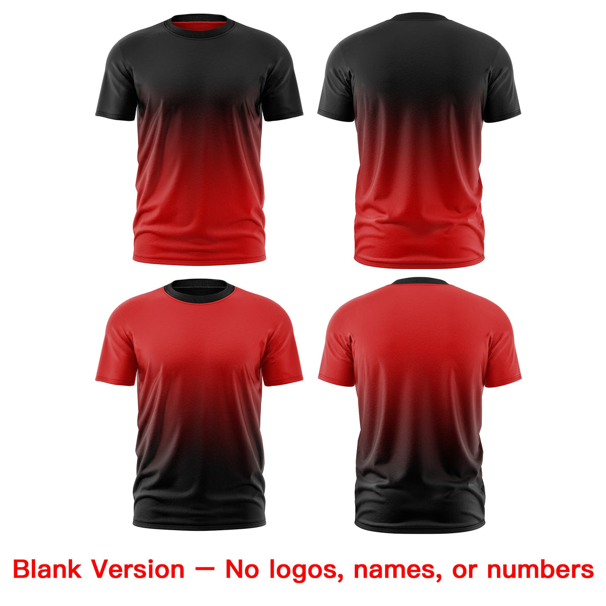Custom Red Black Gradient Fashion Reversible Lightweight T-shirt| KXKSHOP