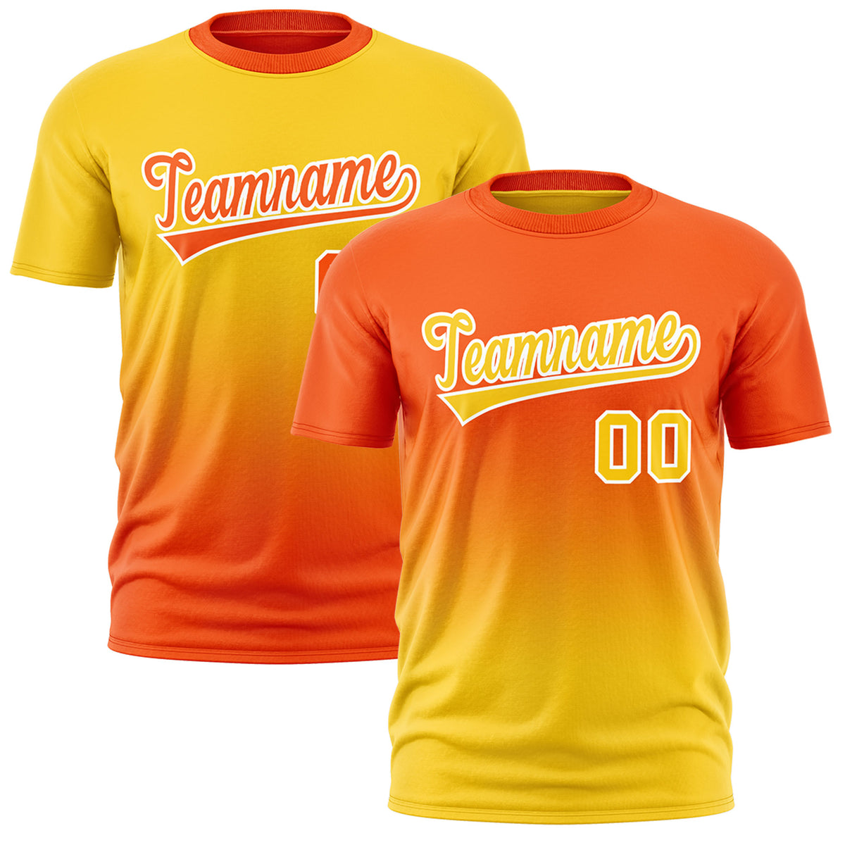 Custom Orange Gold Gradient Fashion Reversible Lightweight T-shirt| KXKSHOP