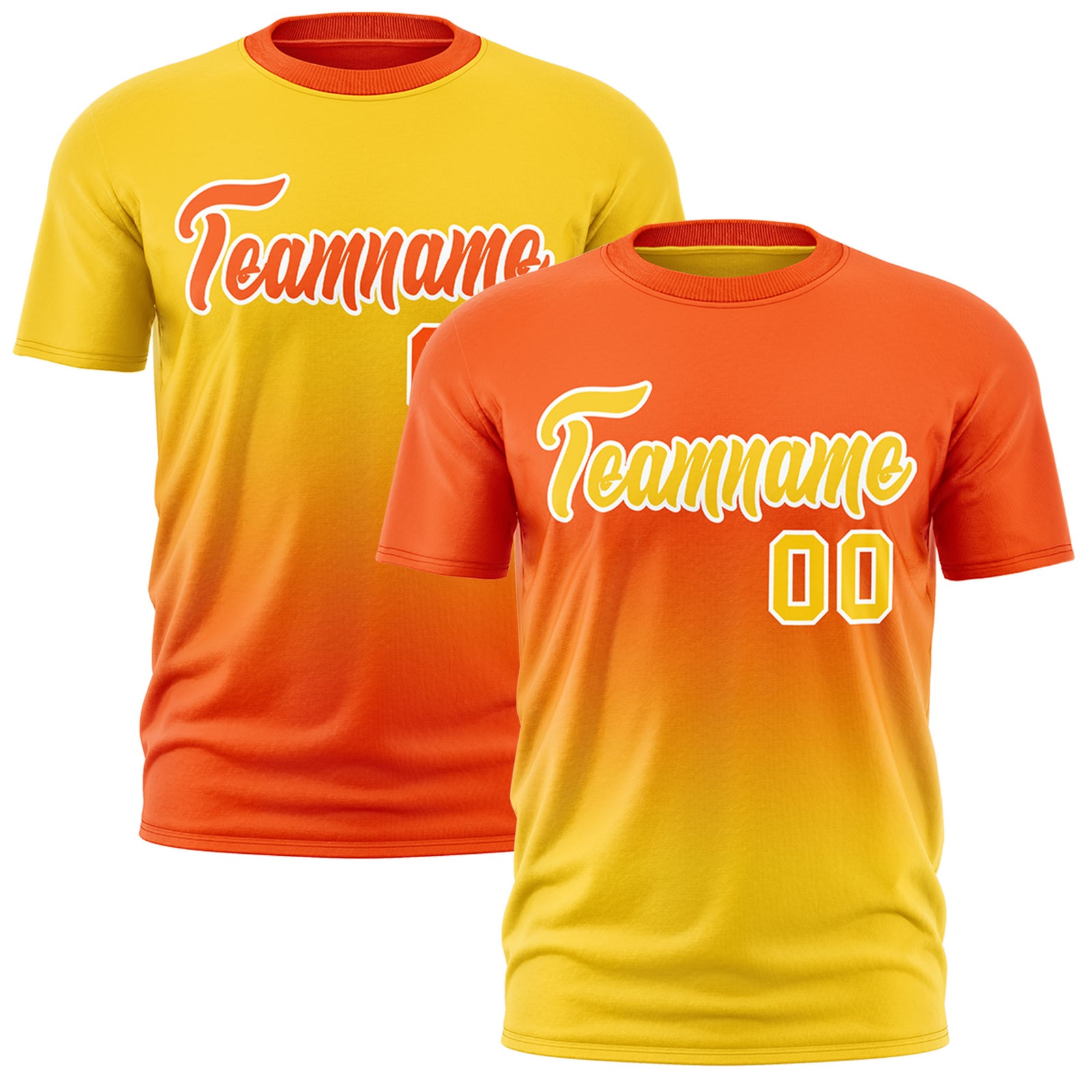 Custom Orange Gold Gradient Fashion Reversible Lightweight T-shirt| KXKSHOP