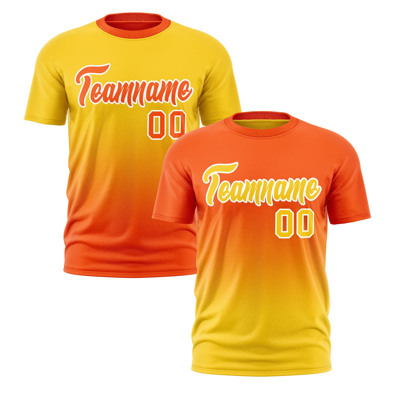 Custom Orange Gold Gradient Fashion Reversible Lightweight T-shirt| KXKSHOP