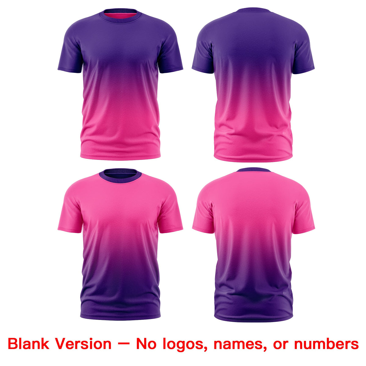 Custom Purple Pink Gradient Fashion Reversible Lightweight T-shirt| KXKSHOP