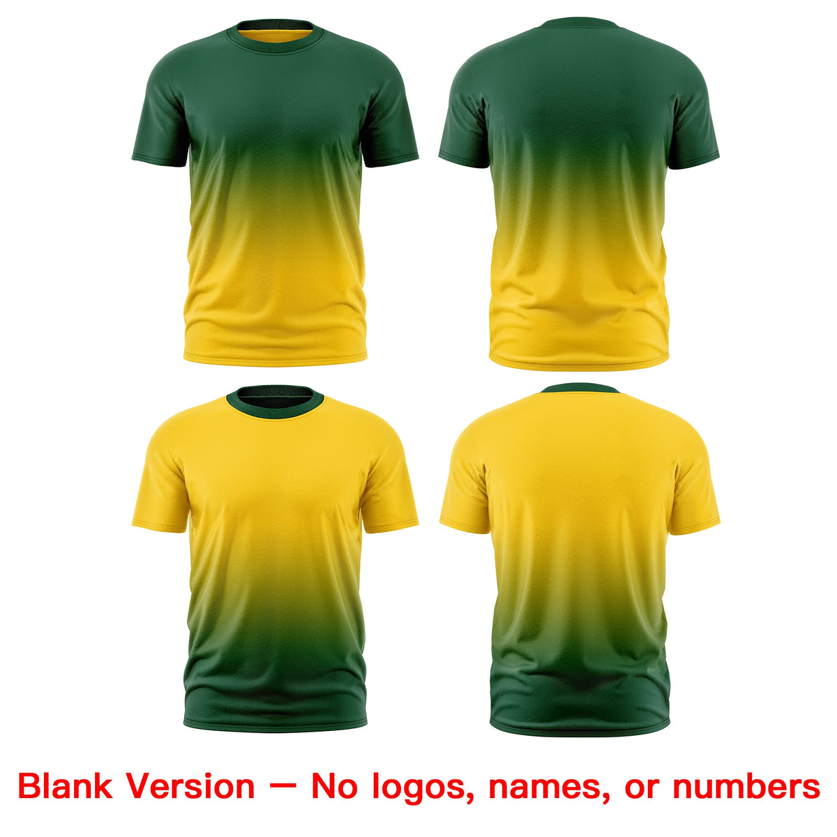 Custom Dark Green Gold Gradient Fashion Reversible Quick Dry T-shirt| KXKSHOP