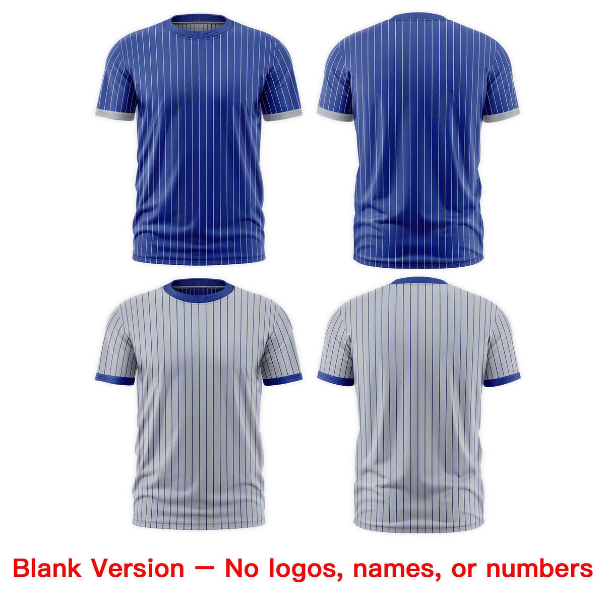 Custom Silver Royal Blue White Reversible Stripe Fashion T-shirt| KXKSHOP