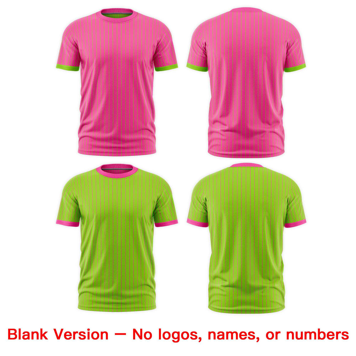 Custom Neon Green Pink White Reversible Stripe Fashion T-shirt| KXKSHOP