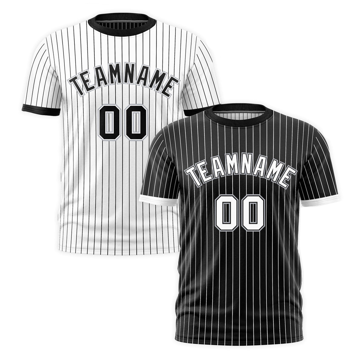 Custom White Black Silver Reversible Stripe Fashion T-shirt| KXKSHOP