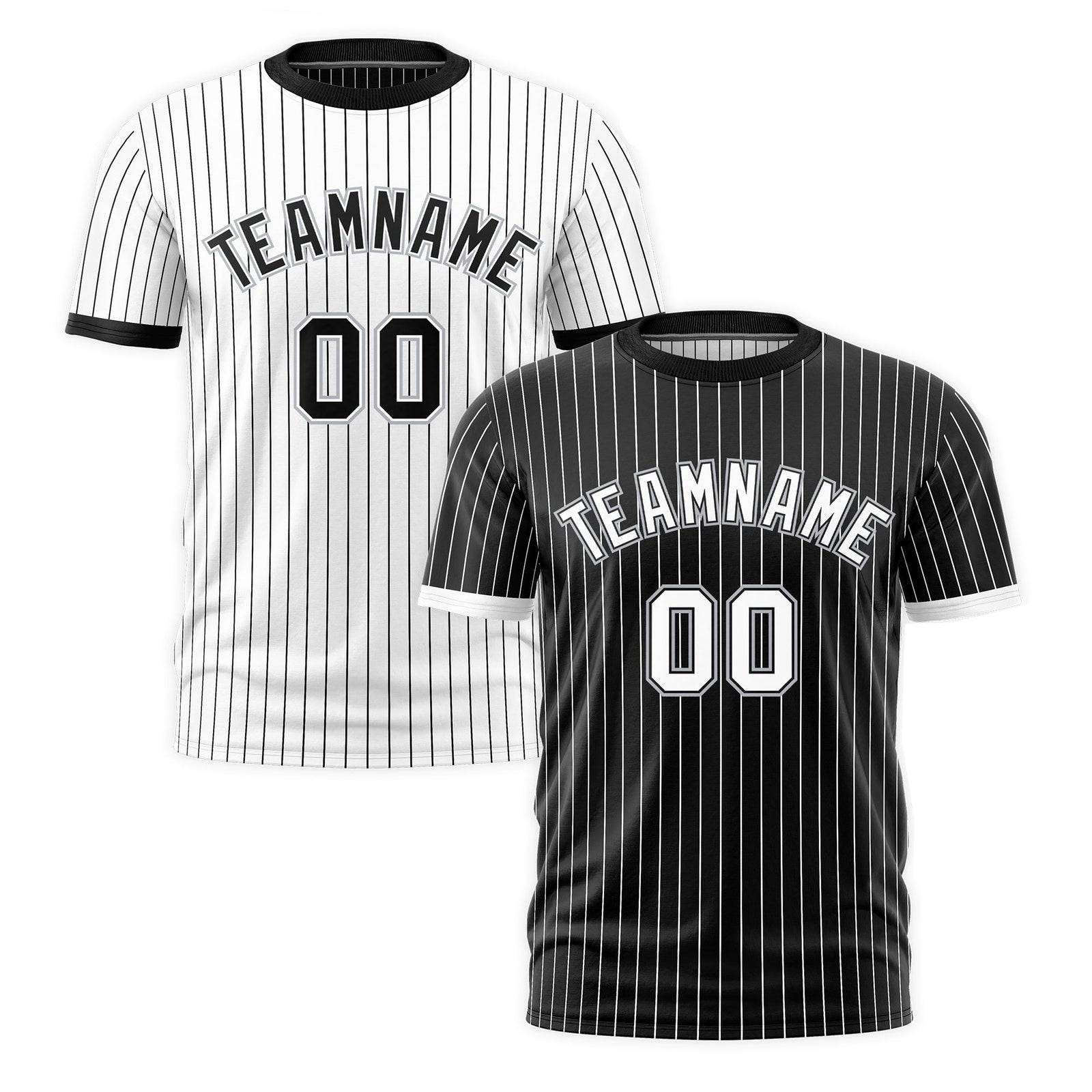 Custom White Black Silver Reversible Stripe Fashion T-shirt| KXKSHOP