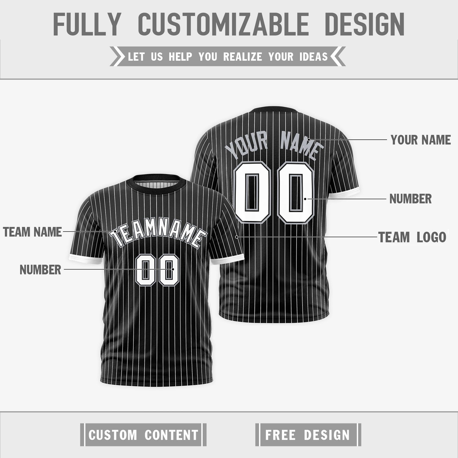 Custom White Black Silver Reversible Stripe Fashion T-shirt| KXKSHOP