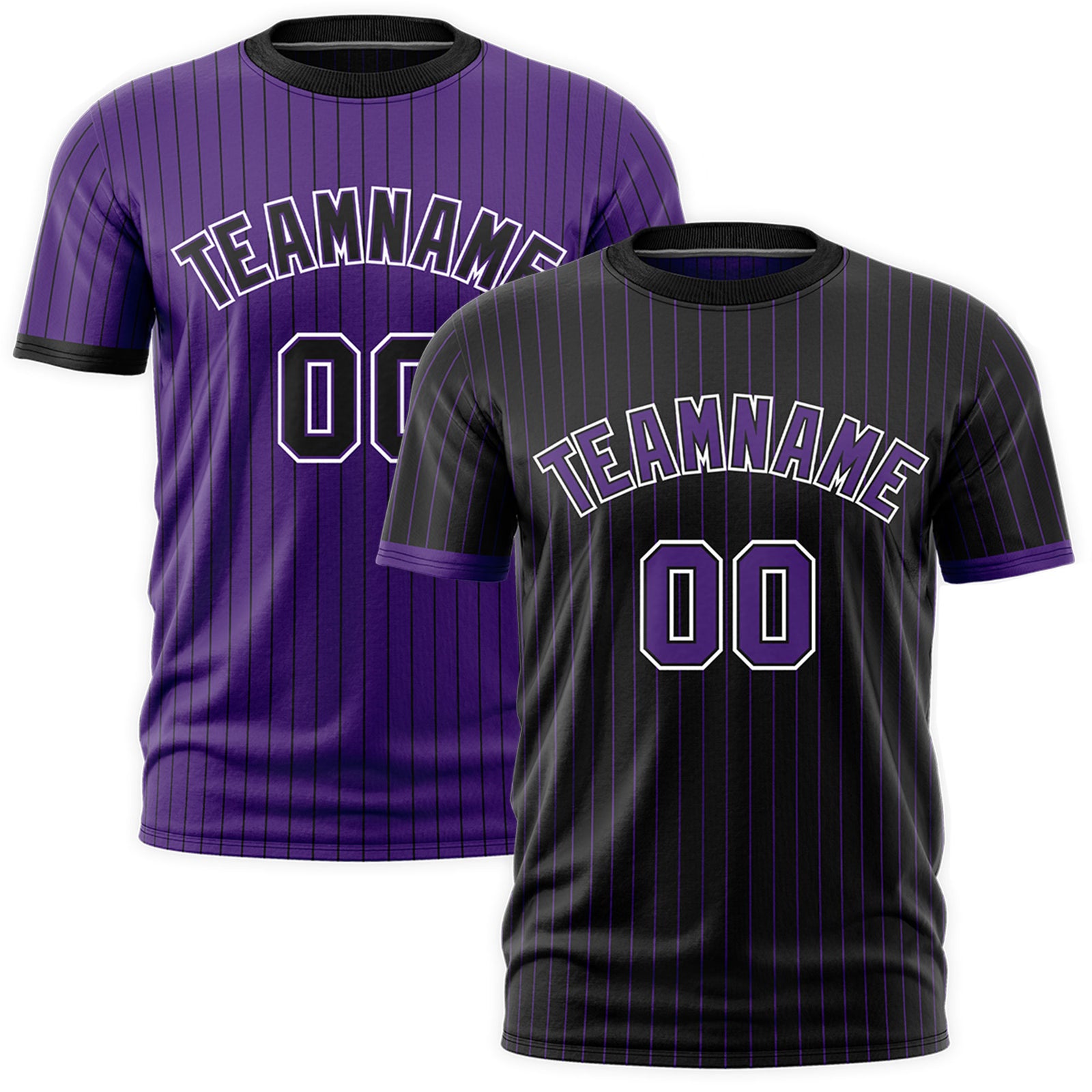 Custom Purple Black White Reversible Stripe Fashion T-shirt| KXKSHOP