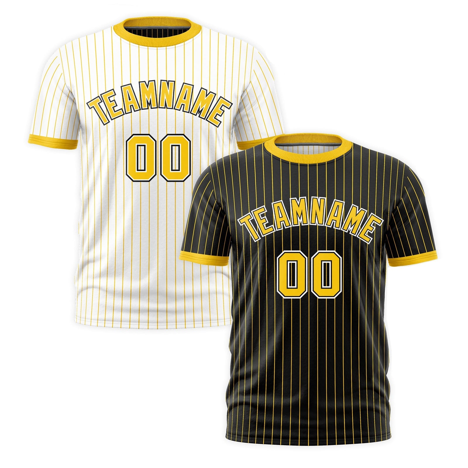 Custom Gold Black White Reversible Stripe Fashion T-shirt| KXKSHOP