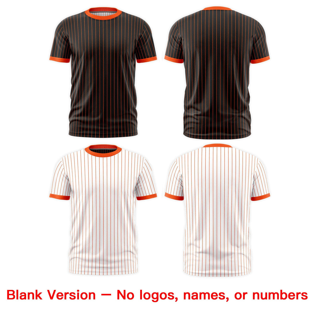 Custom Orange Black White Reversible Stripe Fashion T-shirt| KXKSHOP