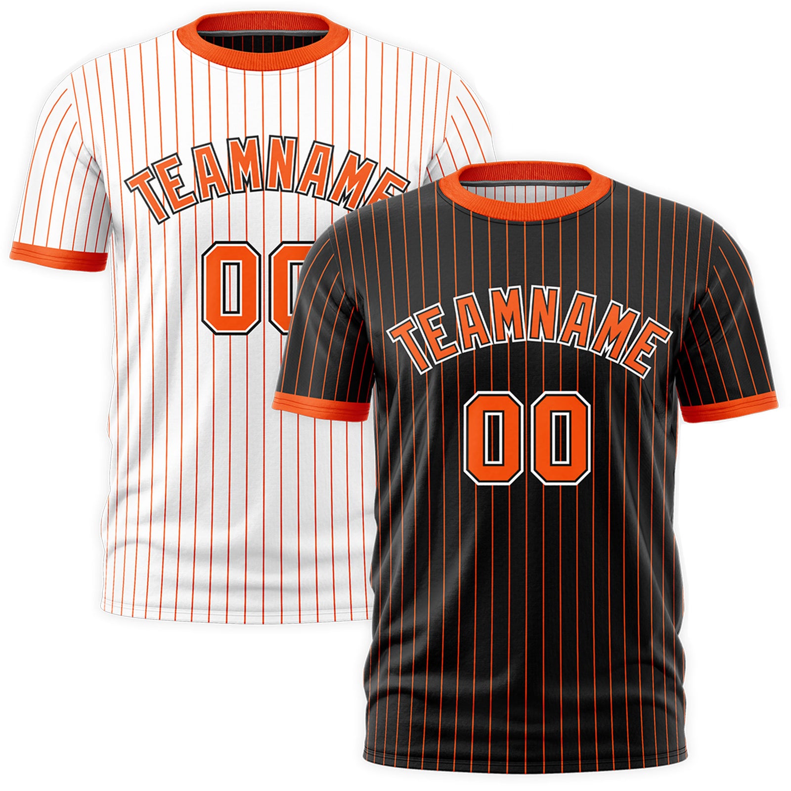 Custom Orange Black White Reversible Stripe Fashion T-shirt| KXKSHOP