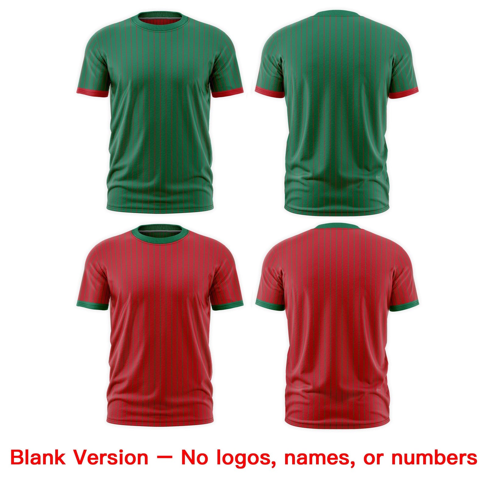 Custom Red Kelly Green White Reversible Stripe Fashion T-shirt| KXKSHOP