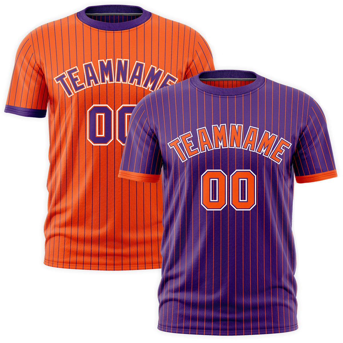 Custom Orange Purple White Reversible Stripe Fashion T-shirt| KXKSHOP