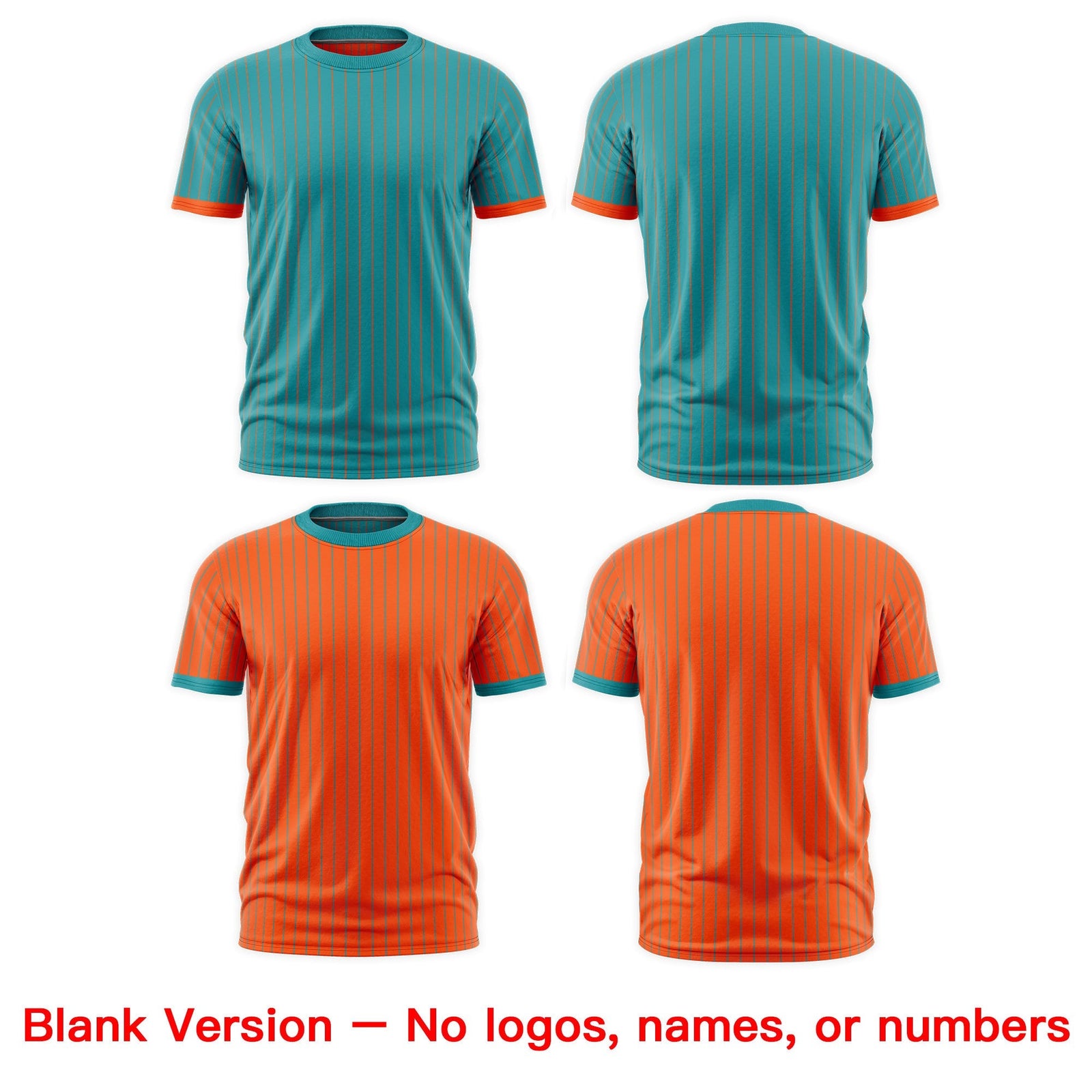 Custom Orange Aqua White Reversible Stripe Fashion T-shirt| KXKSHOP