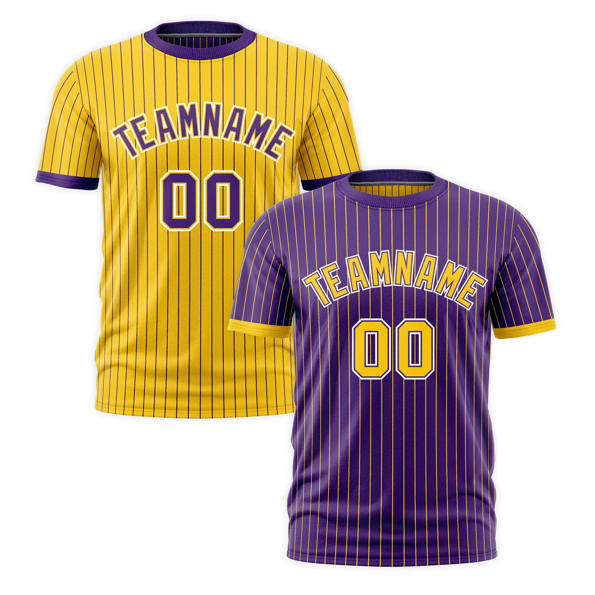 Custom Gold Purple White Reversible Stripe Fashion T-shirt| KXKSHOP
