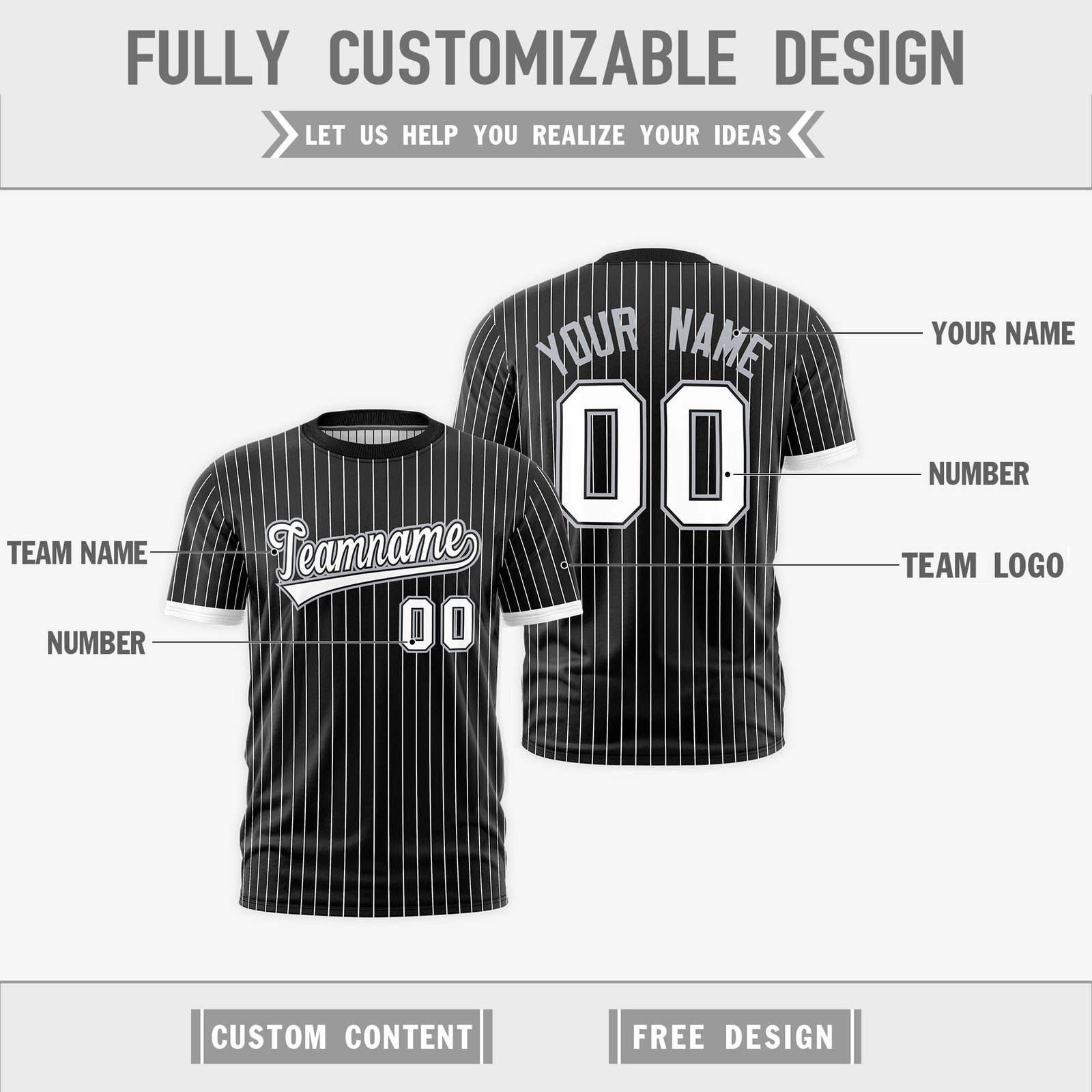 Custom White Black Silver Reversible Stripe Fashion T-shirt| KXKSHOP