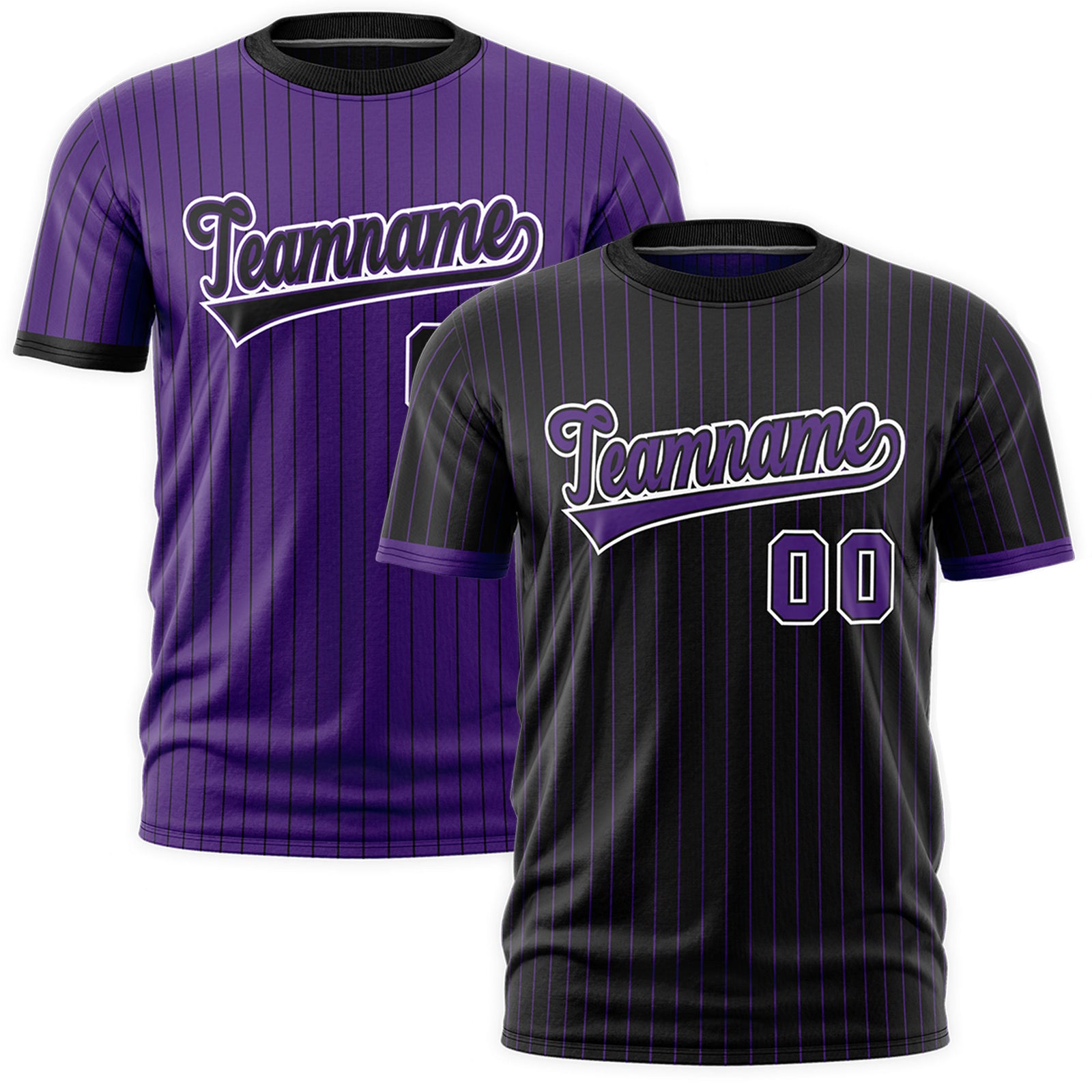 Custom Purple Black White Reversible Stripe Fashion T-shirt| KXKSHOP