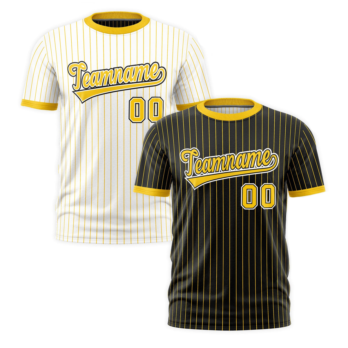 Custom Gold Black White Reversible Stripe Fashion T-shirt| KXKSHOP