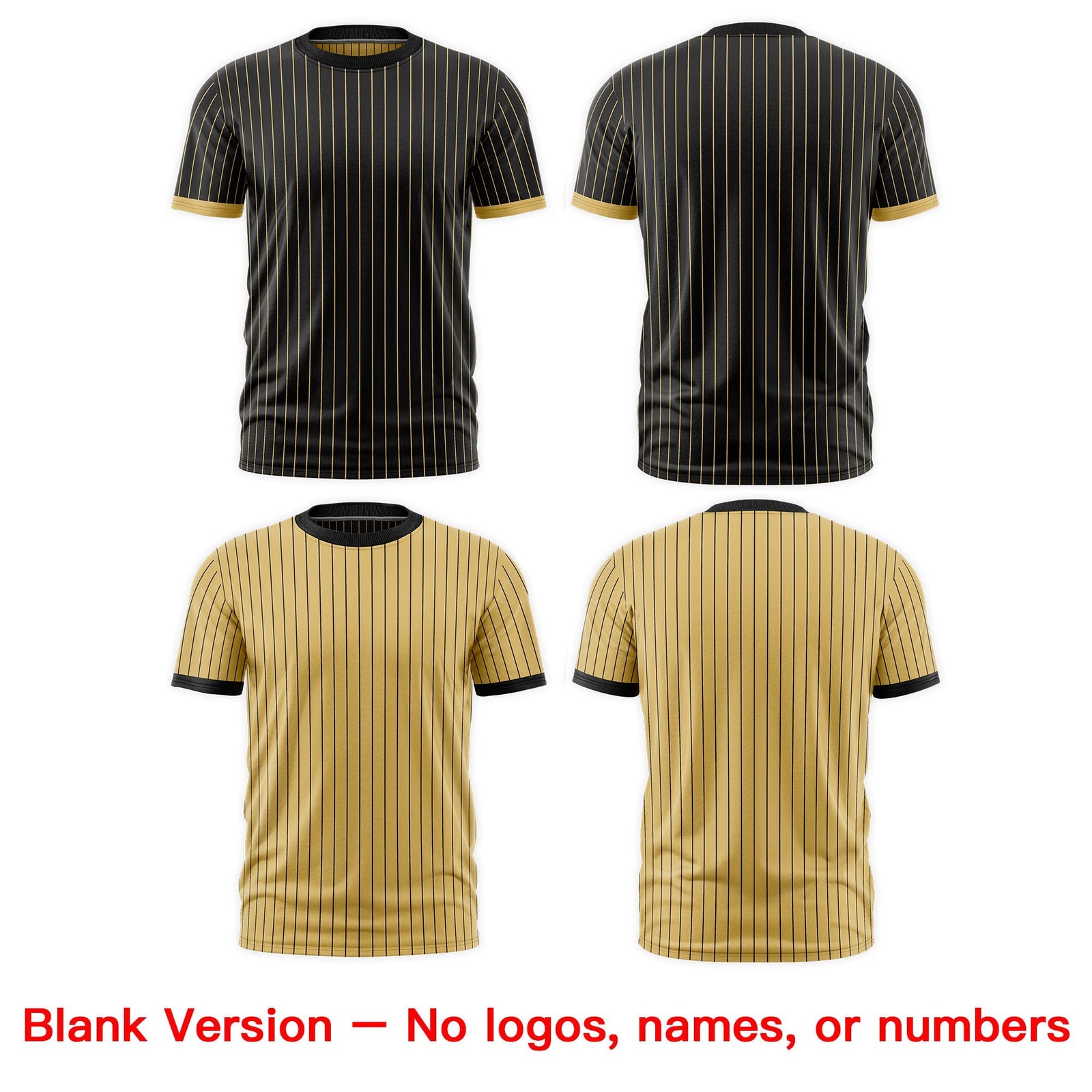 Custom Old Gold Black White Reversible Stripe Fashion T-shirt| KXKSHOP