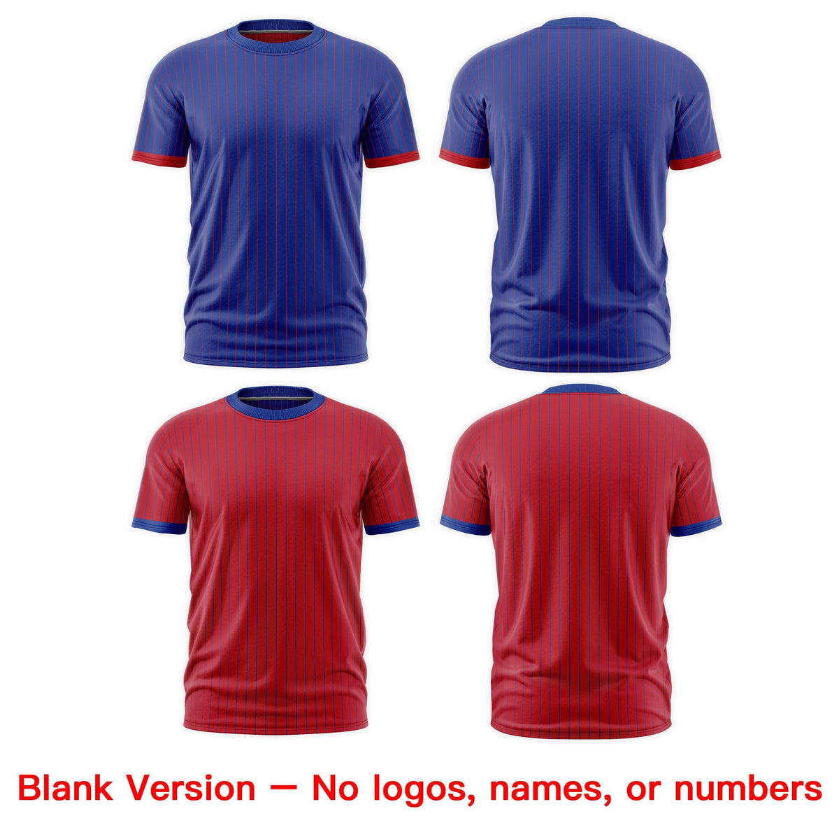 Custom Red Royal Blue White Reversible Stripe Fashion T-shirt| KXKSHOP