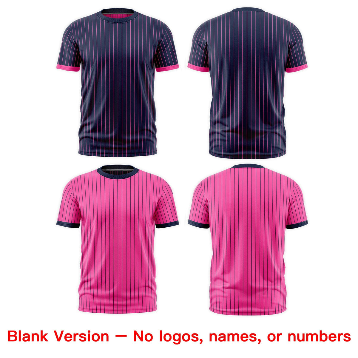 Custom Pink Navy White Reversible Stripe Fashion T-shirt| KXKSHOP