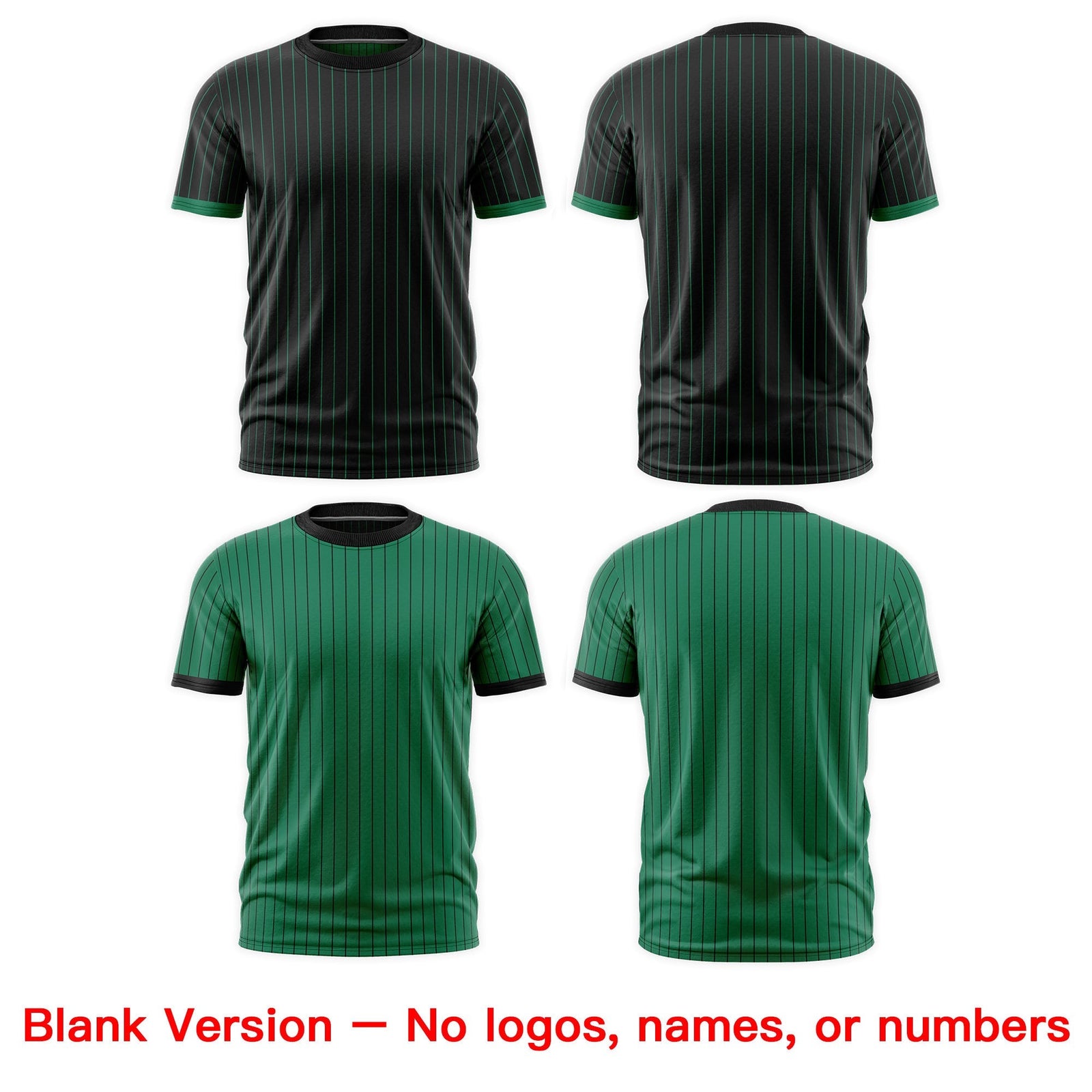 Custom Kelly Green Black White Reversible Stripe Fashion T-shirt| KXKSHOP