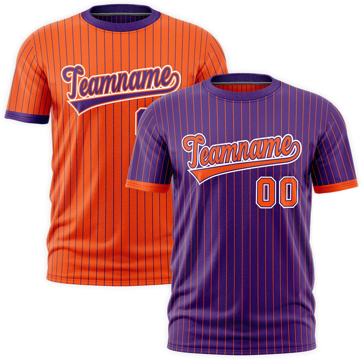 Custom Orange Purple White Reversible Stripe Fashion T-shirt| KXKSHOP
