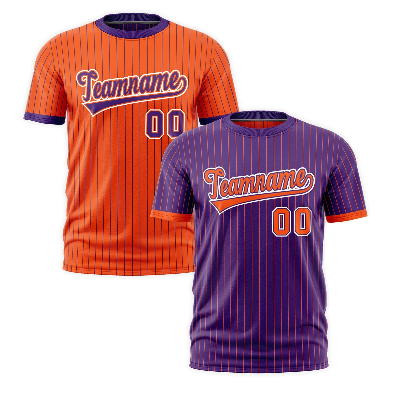 Custom Orange Purple White Reversible Stripe Fashion T-shirt| KXKSHOP