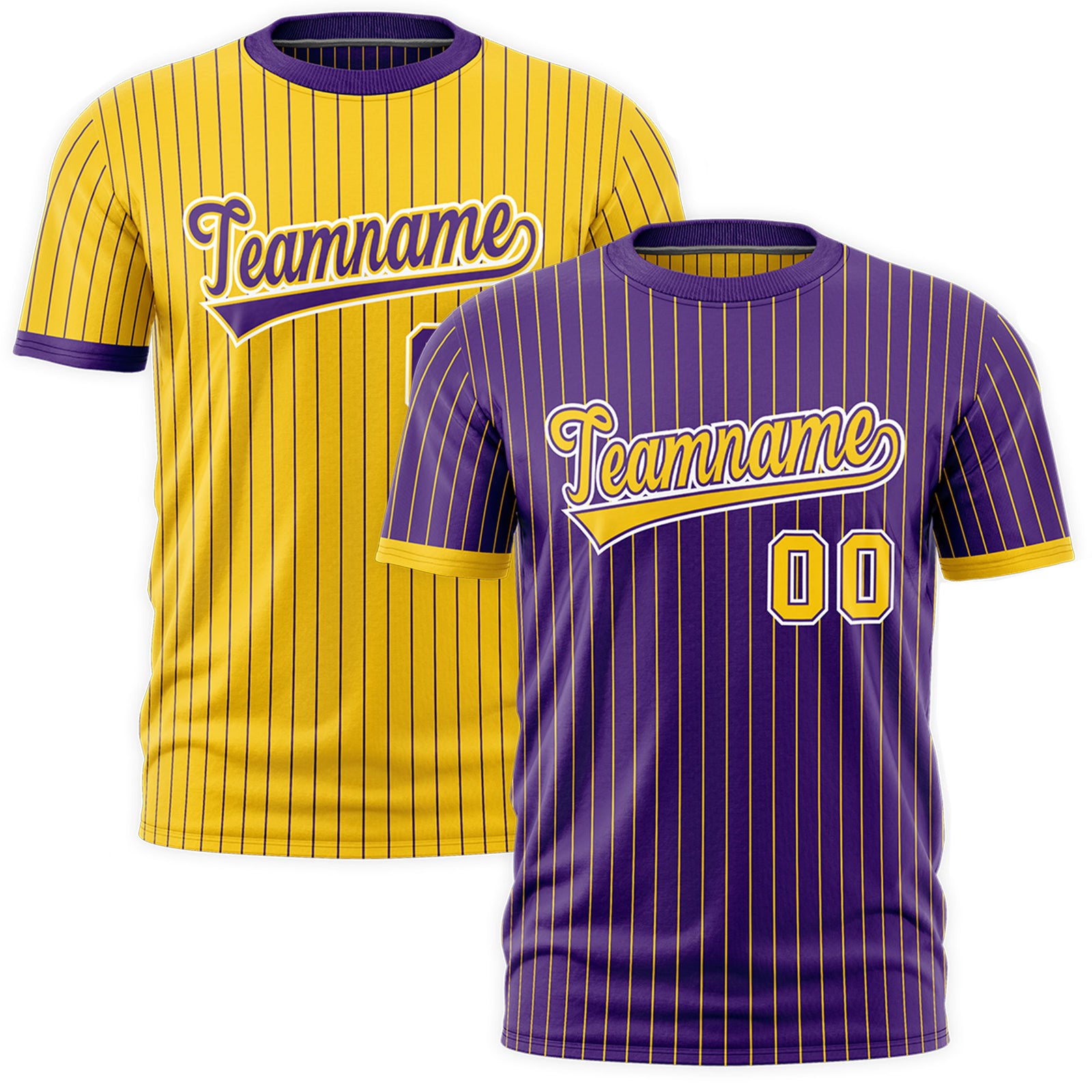 Custom Gold Purple White Reversible Stripe Fashion T-shirt| KXKSHOP