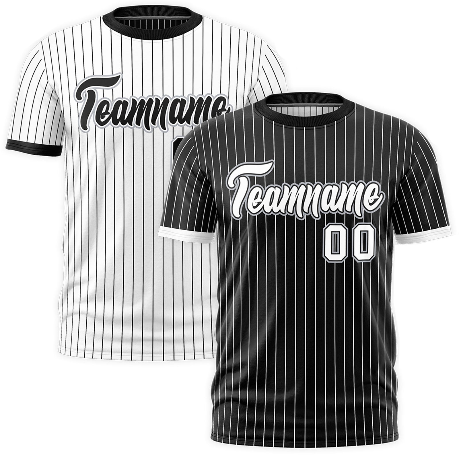 Custom White Black Silver Reversible Stripe Fashion T-shirt| KXKSHOP