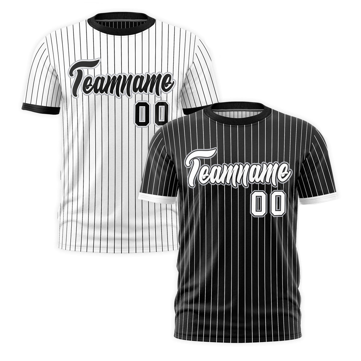 Custom White Black Silver Reversible Stripe Fashion T-shirt| KXKSHOP