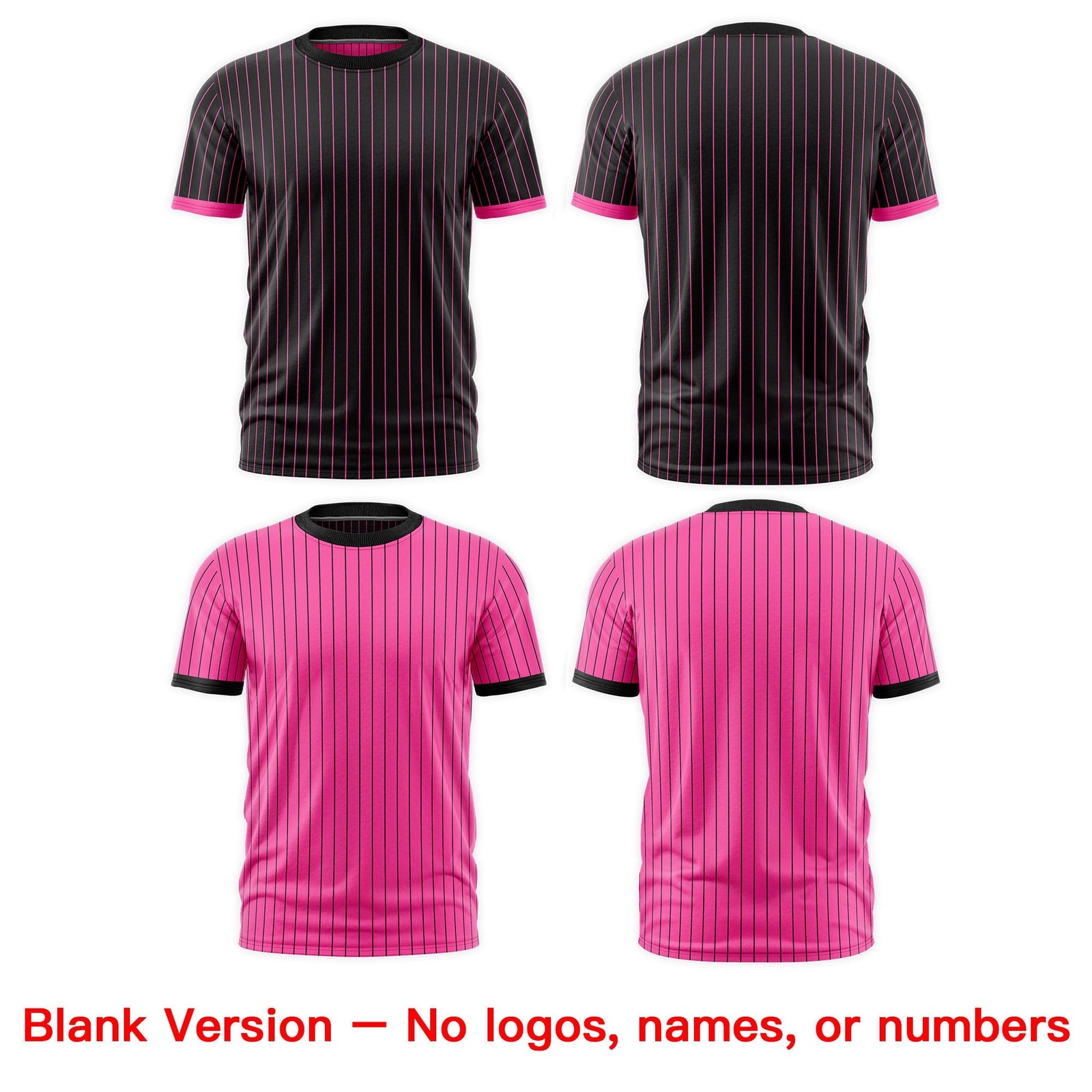 Custom Pink Black White Reversible Stripe Fashion T-shirt| KXKSHOP