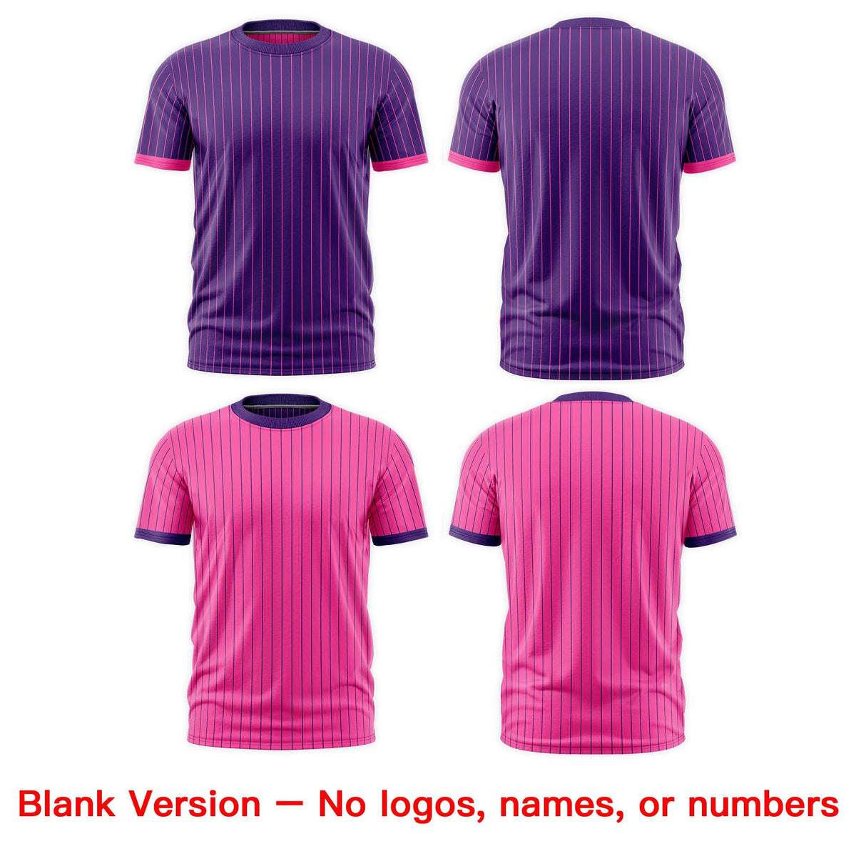 Custom Pink Purple White Reversible Stripe Fashion T-shirt| KXKSHOP