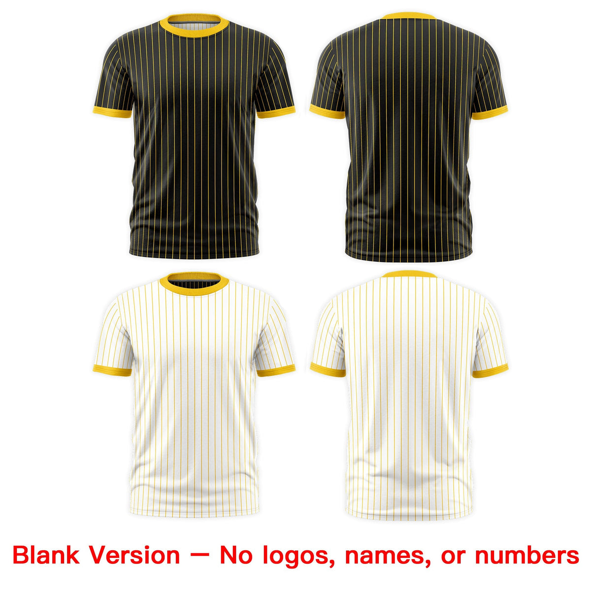 Custom Gold Black White Reversible Stripe Fashion T-shirt| KXKSHOP