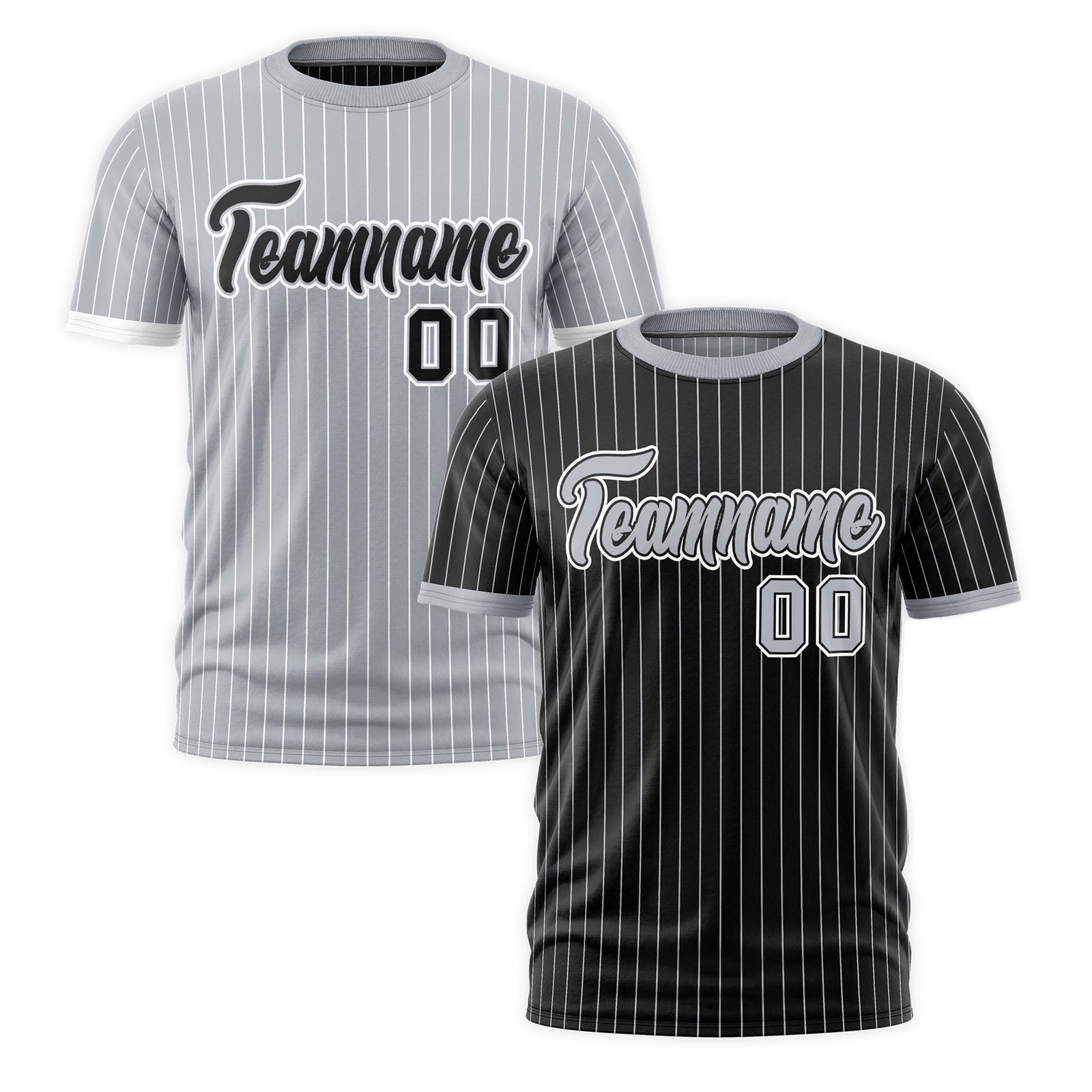 Custom Silver Black White Reversible Stripe Fashion T-shirt| KXKSHOP
