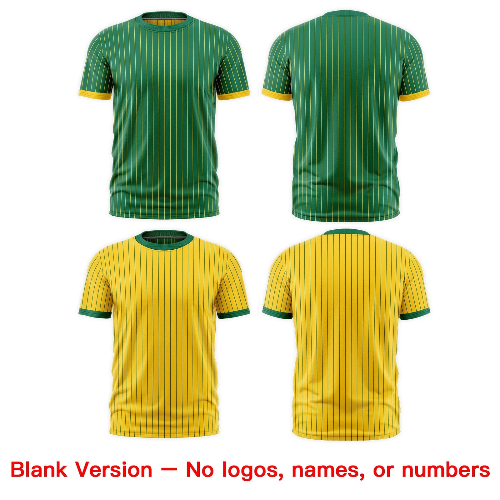 Custom Gold Kelly Green White Reversible Stripe Fashion T-shirt| KXKSHOP