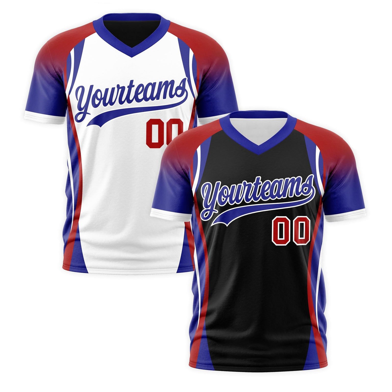 Custom Black Red Royal Blue Reversible Breathable T-shirt| KXKSHOP