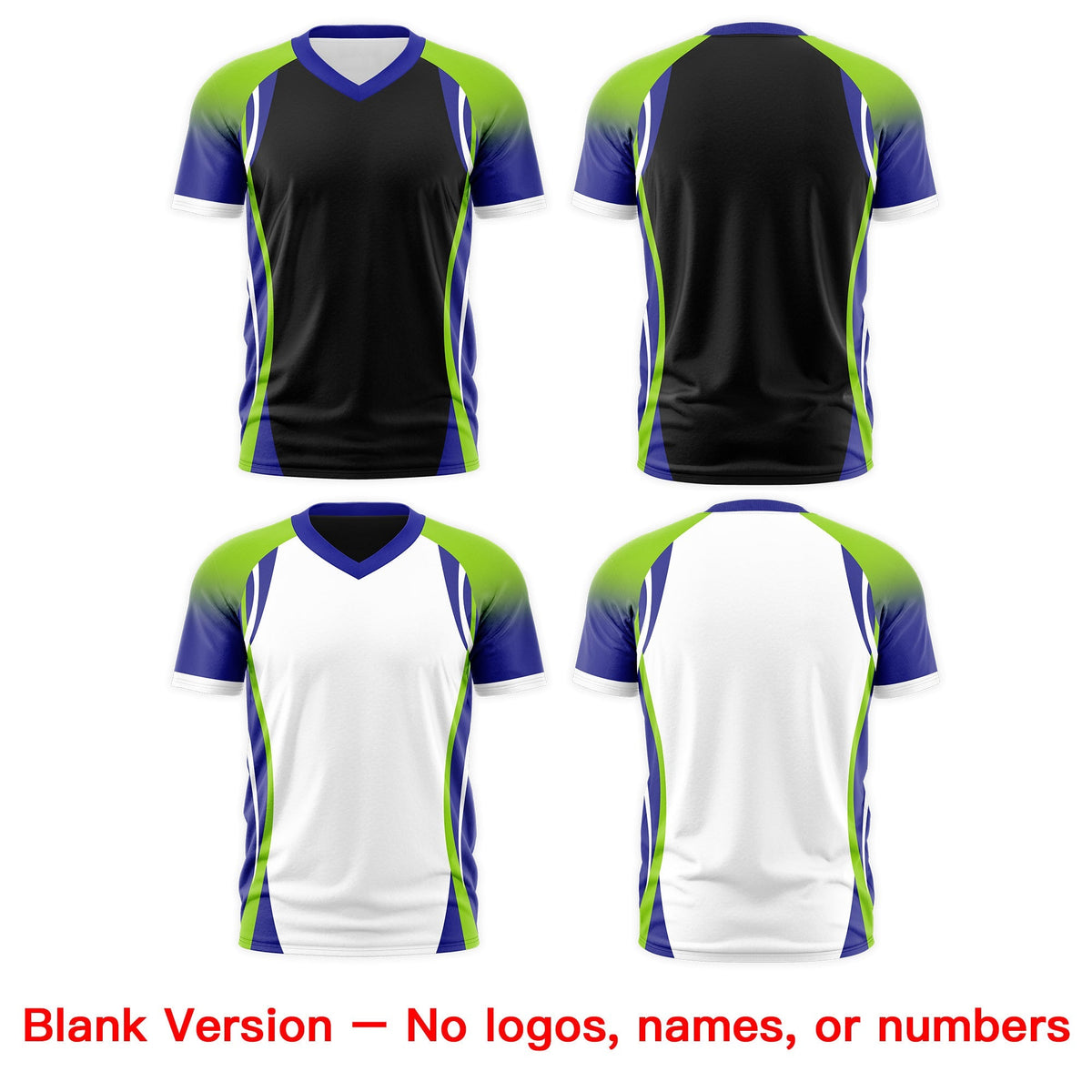 Custom Black Neon Green Royal Blue Reversible Breathable T-shirt| KXKSHOP