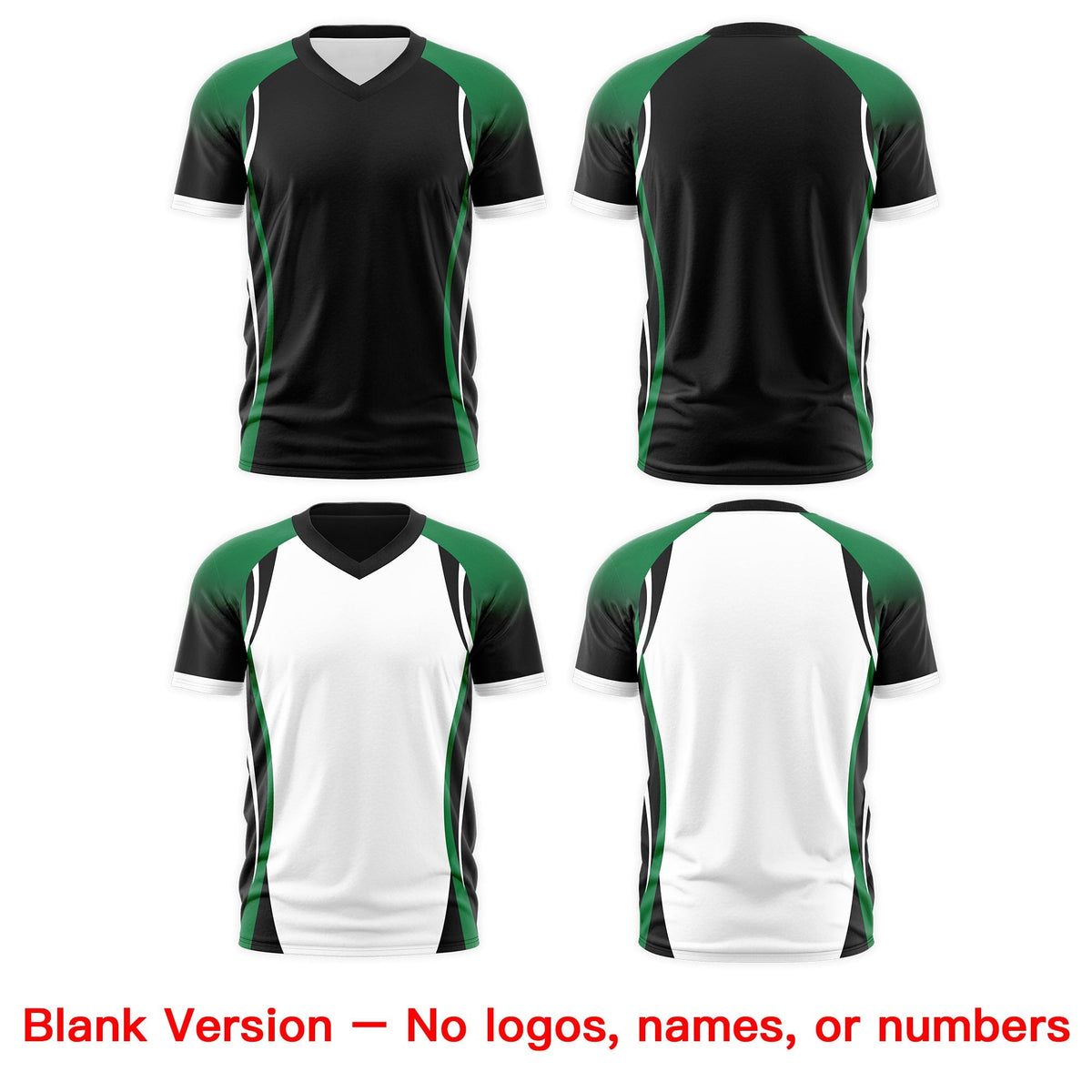 Custom Black Kelly Green White Reversible Breathable T-shirt| KXKSHOP