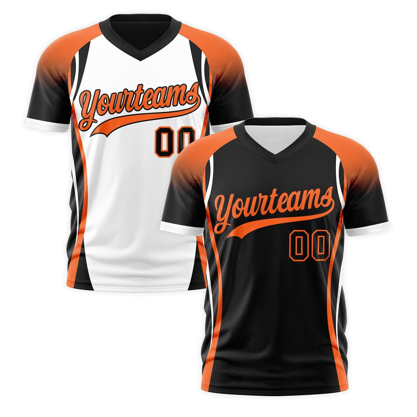 Custom Black Orange White Reversible Breathable T-shirt| KXKSHOP