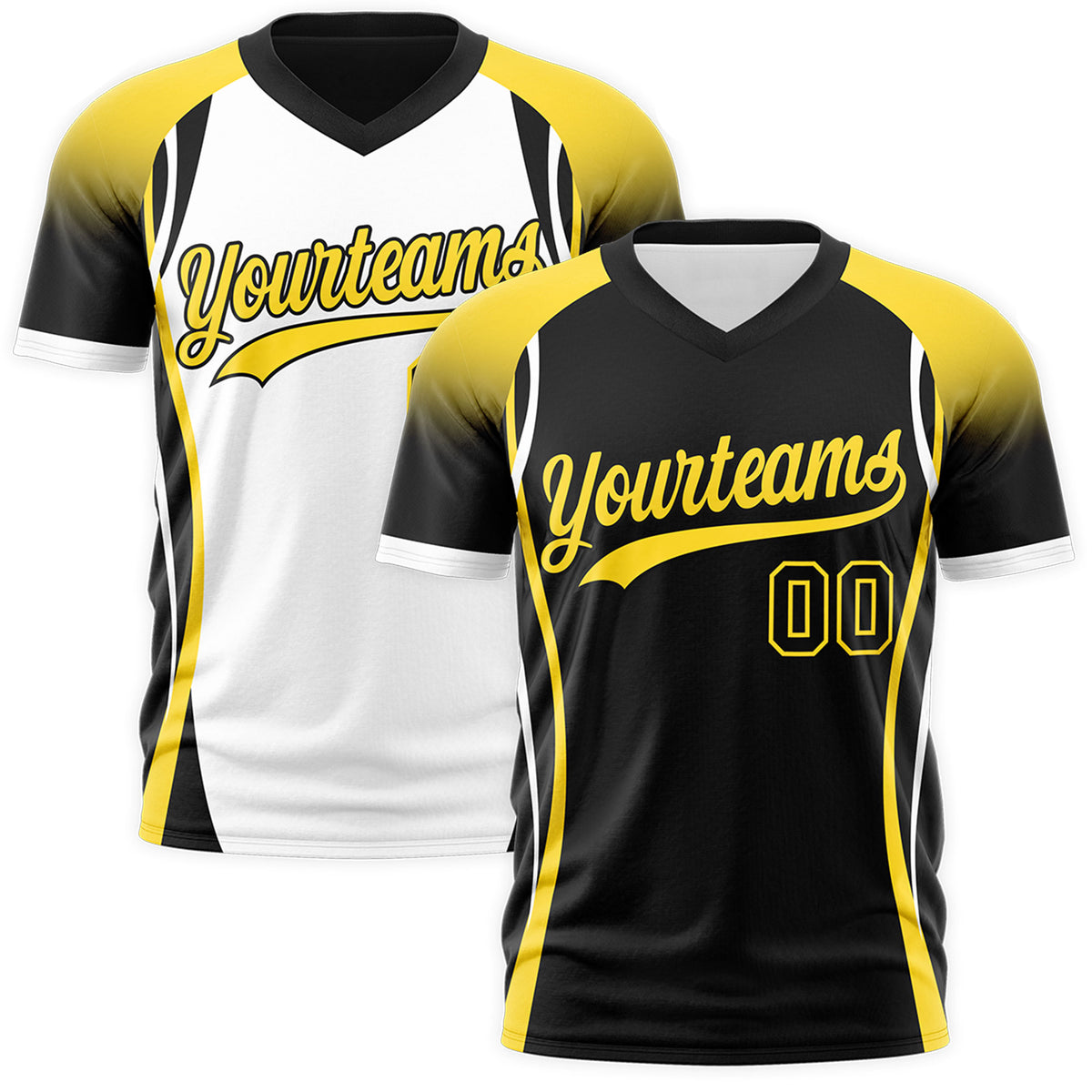 Custom Black Gold White Reversible Breathable T-shirt| KXKSHOP