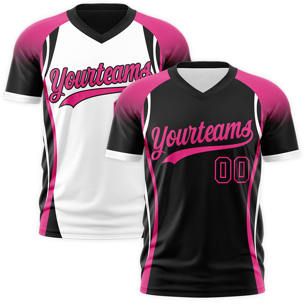Custom Black Pink White Reversible Breathable T-shirt| KXKSHOP