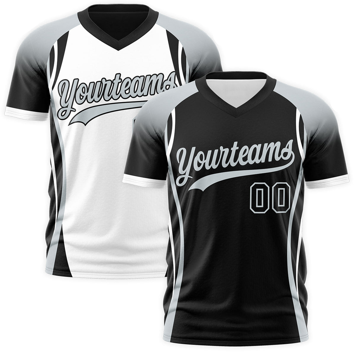 Custom Black Gray White Reversible Wrinkle-Resistant T-shirt| KXKSHOP