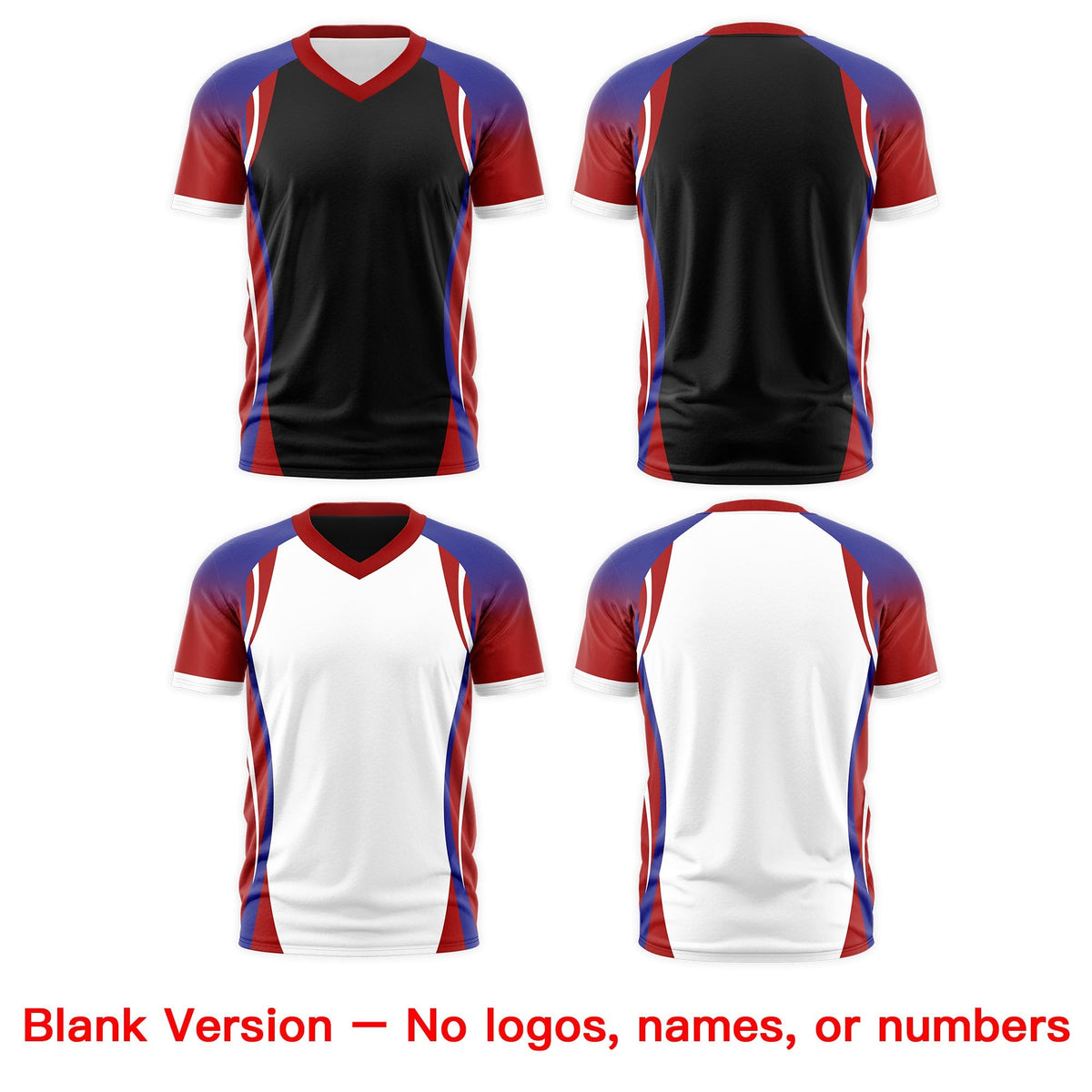 Custom Black Royal Blue Red Reversible Breathable T-shirt| KXKSHOP