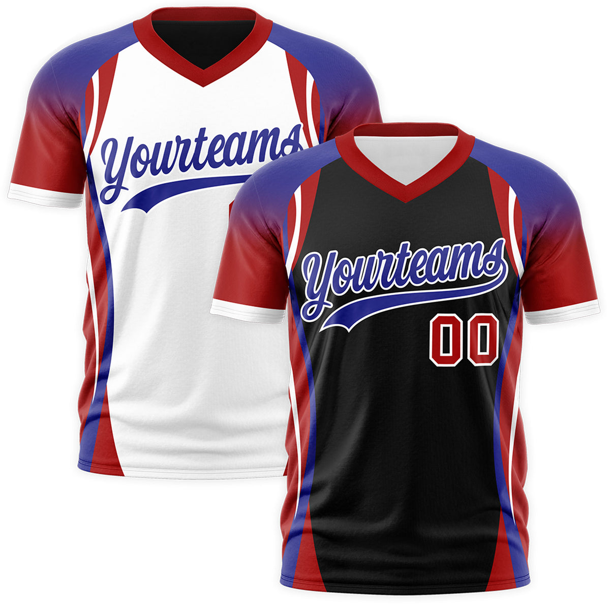 Custom Black Royal Blue Red Reversible Breathable T-shirt| KXKSHOP
