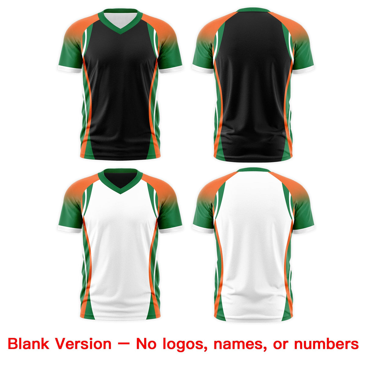 Custom Black Orange Kelly Green Reversible Breathable T-shirt| KXKSHOP