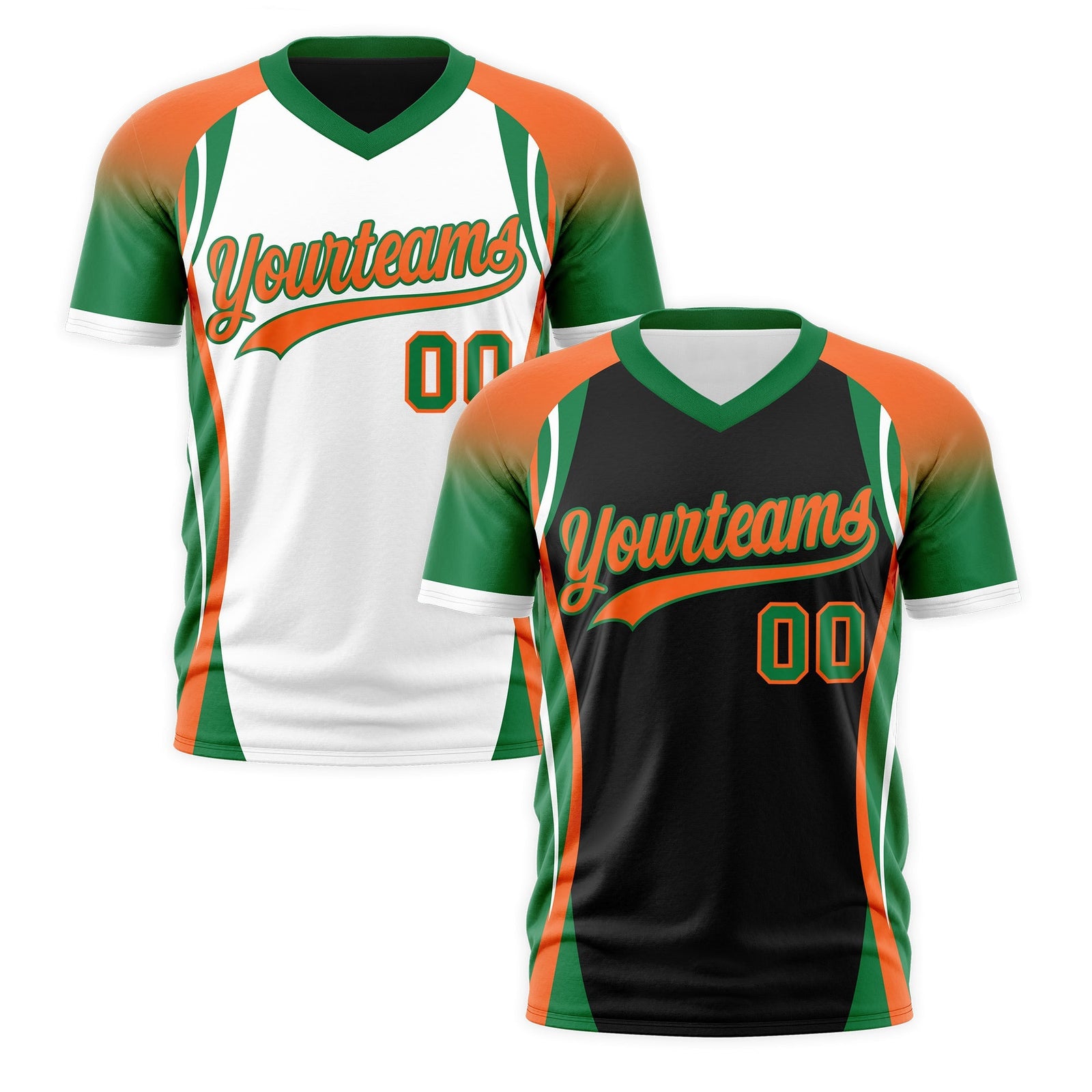 Custom Black Orange Kelly Green Reversible Breathable T-shirt| KXKSHOP
