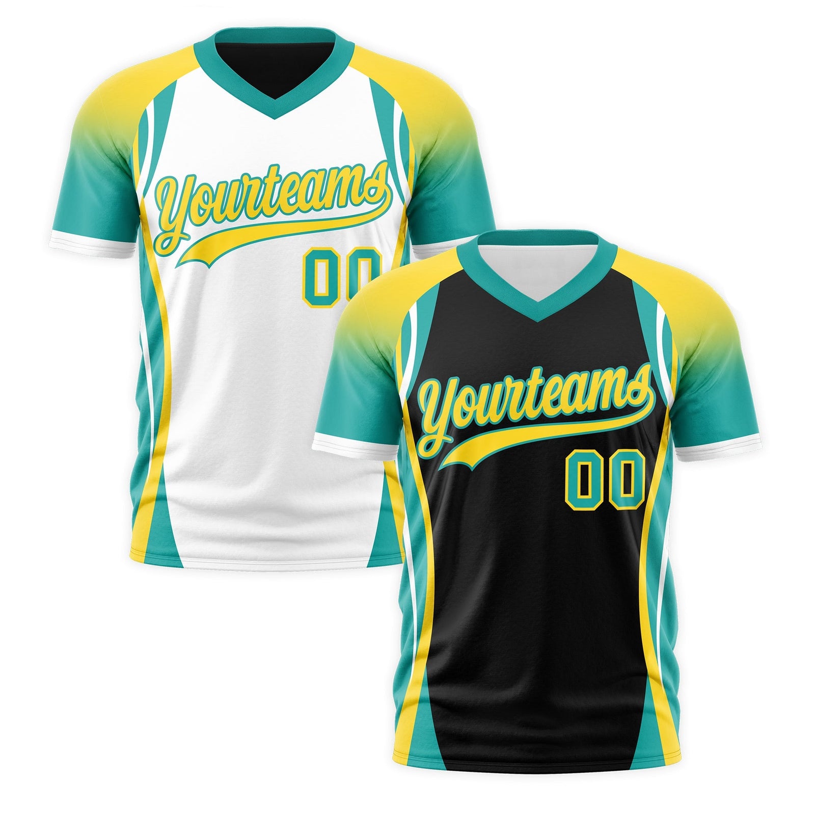 Custom Black Gold Aqua Reversible Breathable T-shirt| KXKSHOP