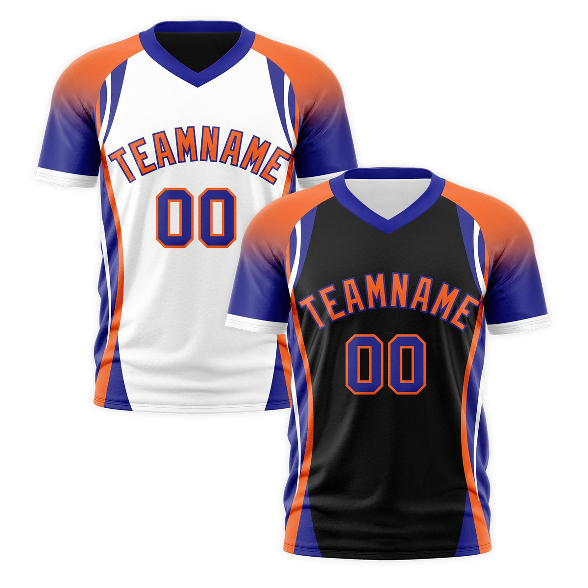 Custom Black Orange Royal Blue Reversible Wrinkle-Resistant T-shirt| KXKSHOP