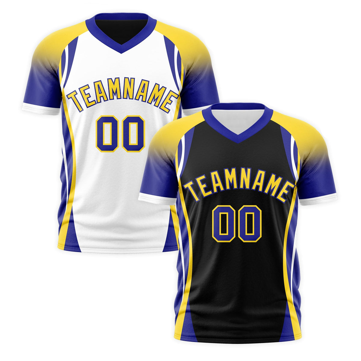 Custom Black Gold Royal Blue Reversible Wrinkle-Resistant T-shirt| KXKSHOP
